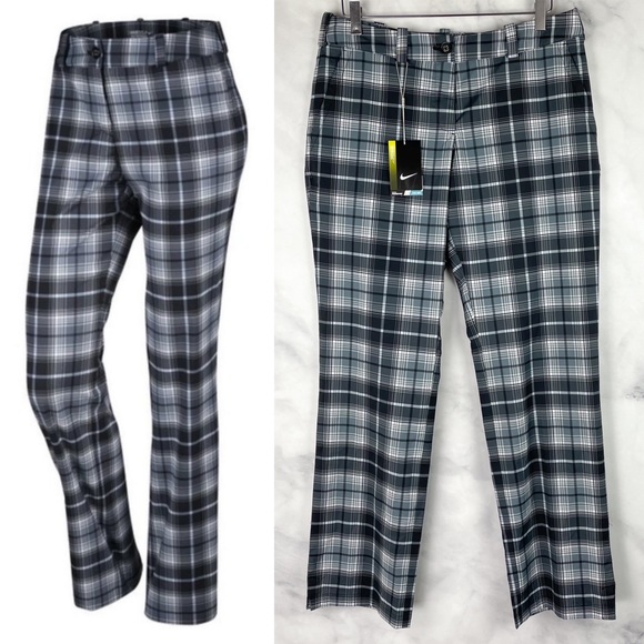 NWT Nike Golf Tour Performance Dry-Fit Tartan Plaid Trouser Pants Women's 10 - Picture 1 of 10